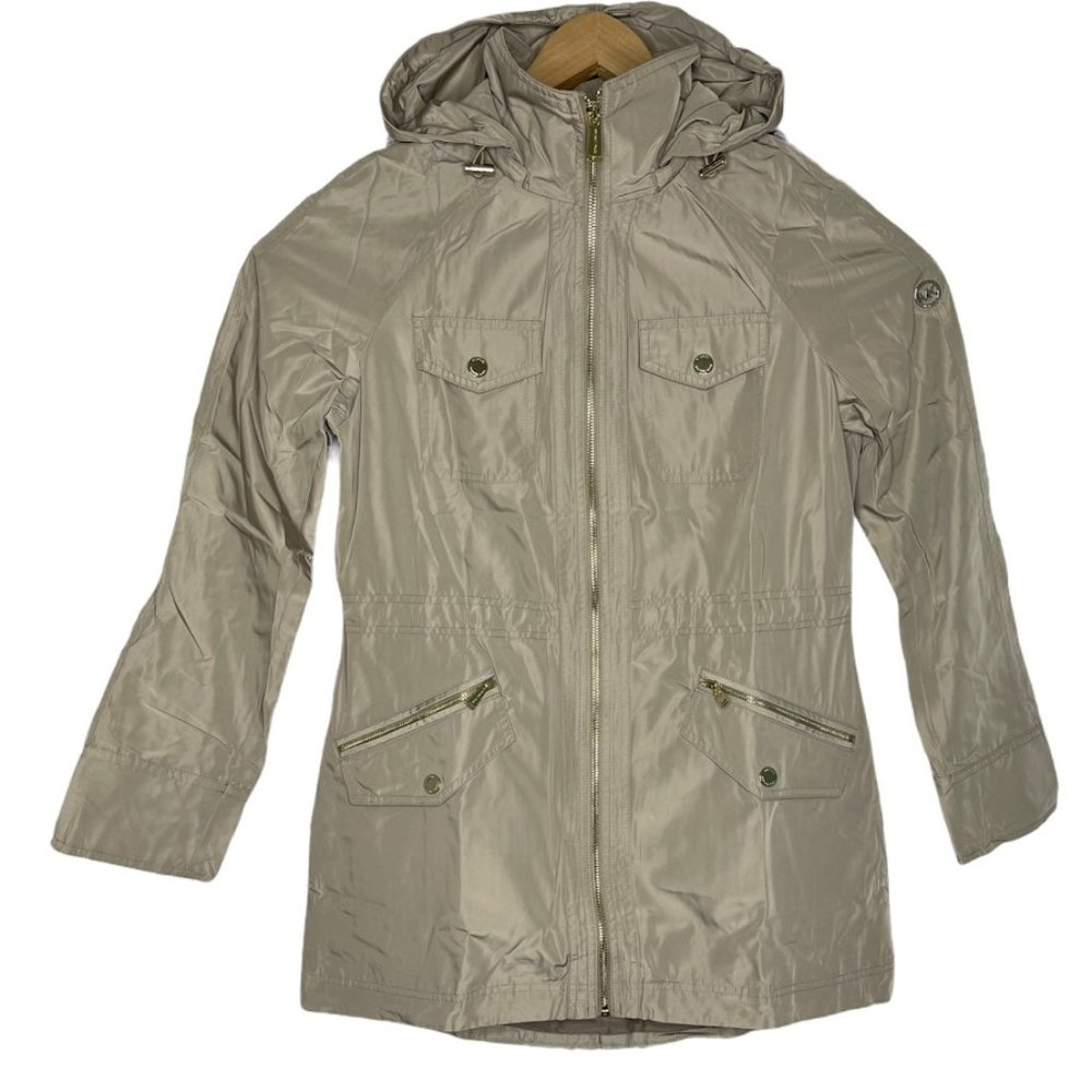 MICHAEL Michael Kors Missy Drawstring Waist Hooded - Picture 3 of 7
